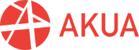 Akua Logo in red and white colour
